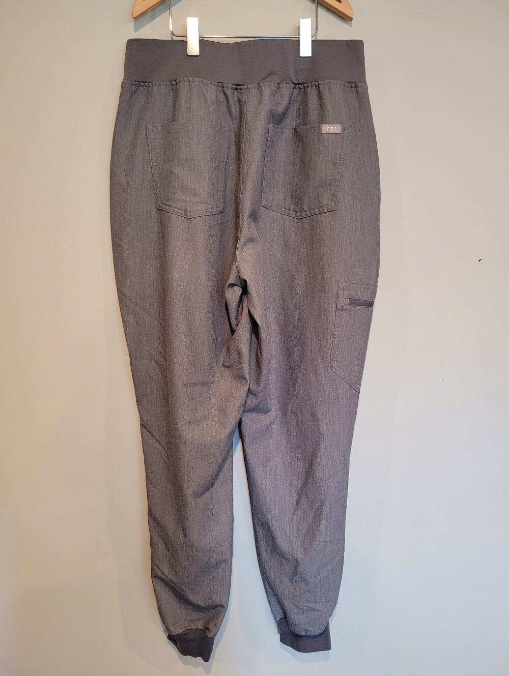 FIGS Zamora High Waisted Jogger Scrub Pants Heathered Grey Size Medium TALL - Picture 2 of 10